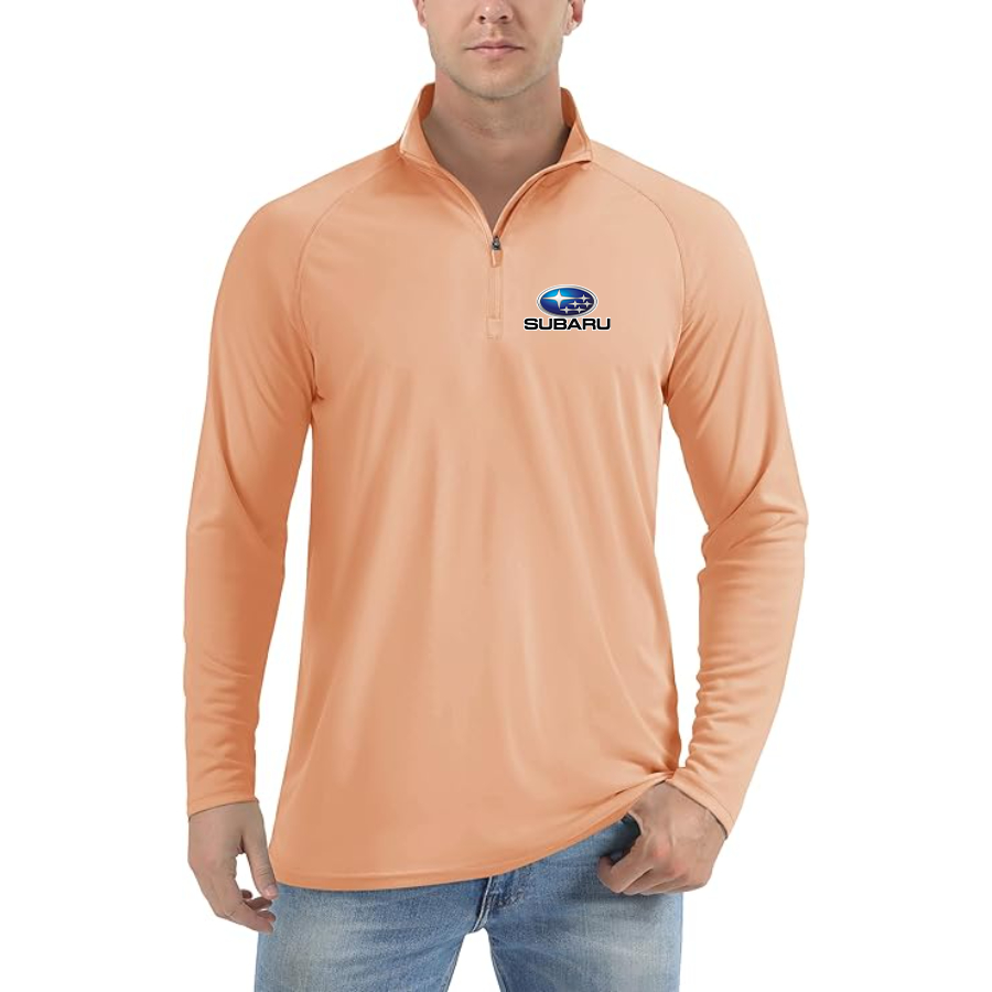 Men’s Subaru Car - Lightweight Quarter-Zip Athletic Shirt – Long Sleeve Polyester Wear