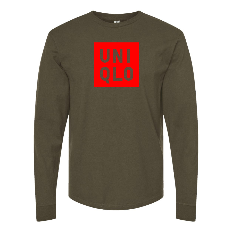 Men's Uniqlo Logo  Cotton Long Sleeve T-Shirt