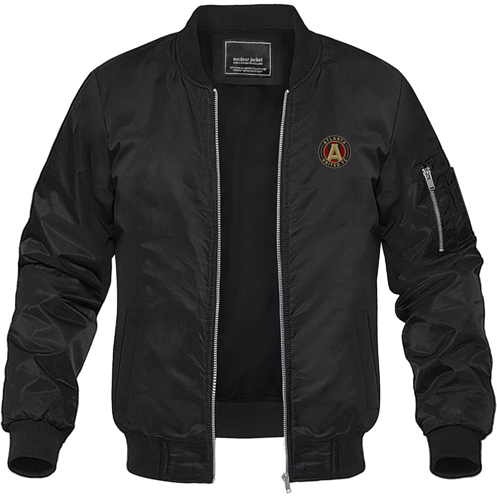 Men's Atlanta United FC Lightweight Bomber Jacket Windbreaker Softshell Varsity Jacket Coat