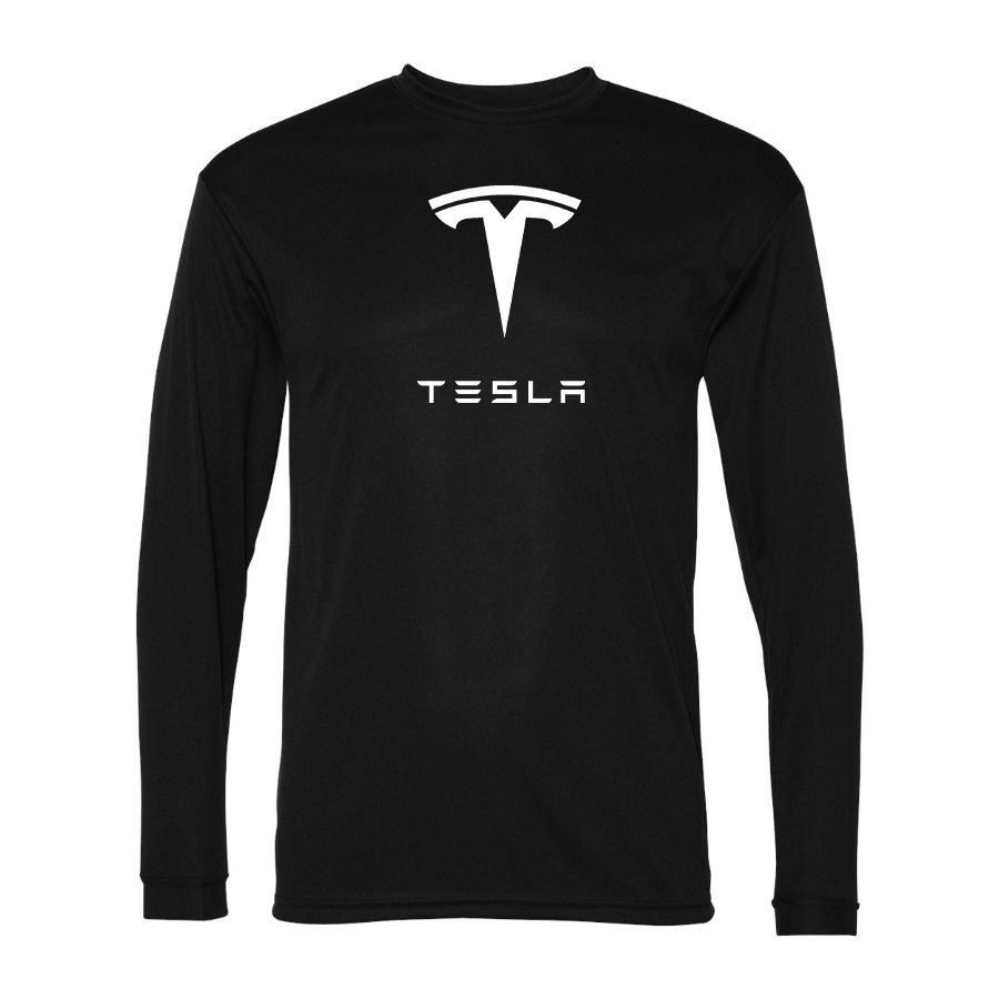 Men's Tesla Car -  Polyester Long Sleeve T-Shirt