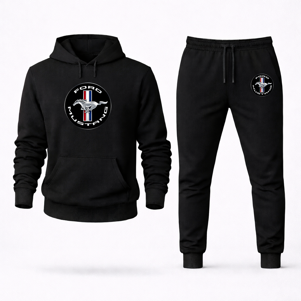 Men's Ford Mustang Motorsport Supercars Hoodie Joggers Set