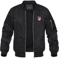 Men's Atletico Madrid FC Lightweight Bomber Jacket Windbreaker Softshell Varsity Jacket Coat