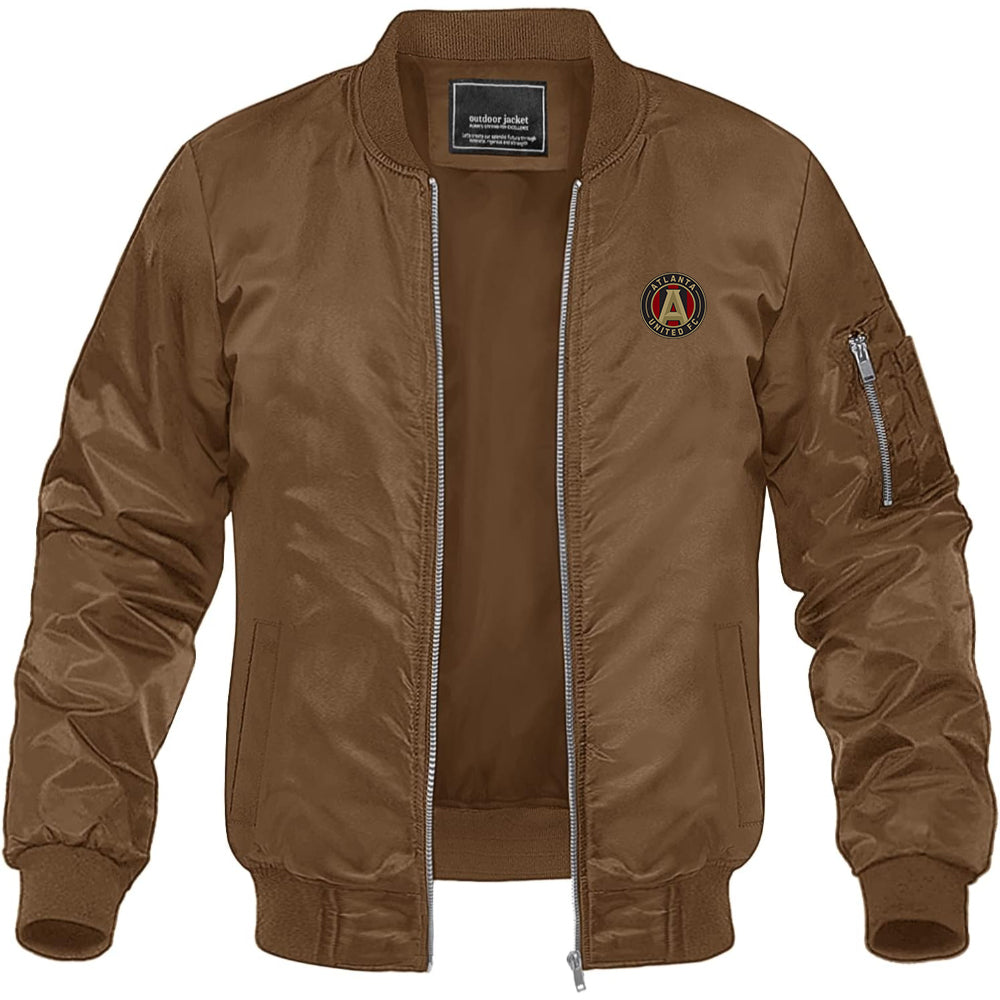 Men's Atlanta United FC Lightweight Bomber Jacket Windbreaker Softshell Varsity Jacket Coat