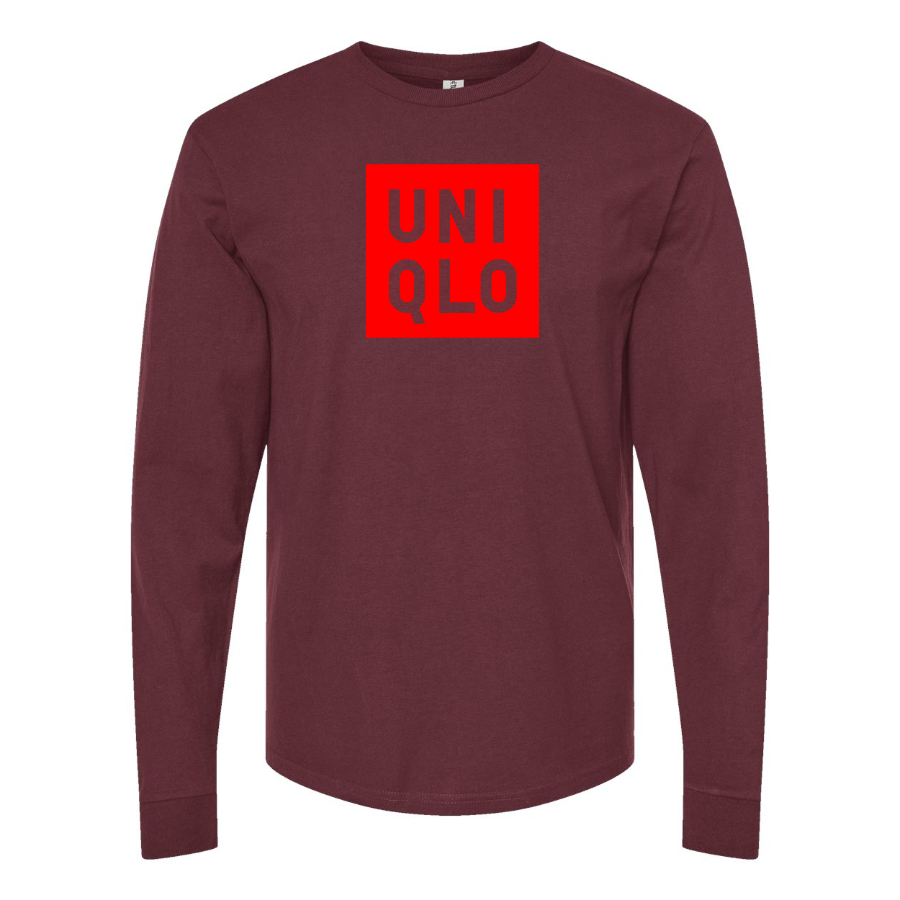 Men's Uniqlo Logo  Cotton Long Sleeve T-Shirt