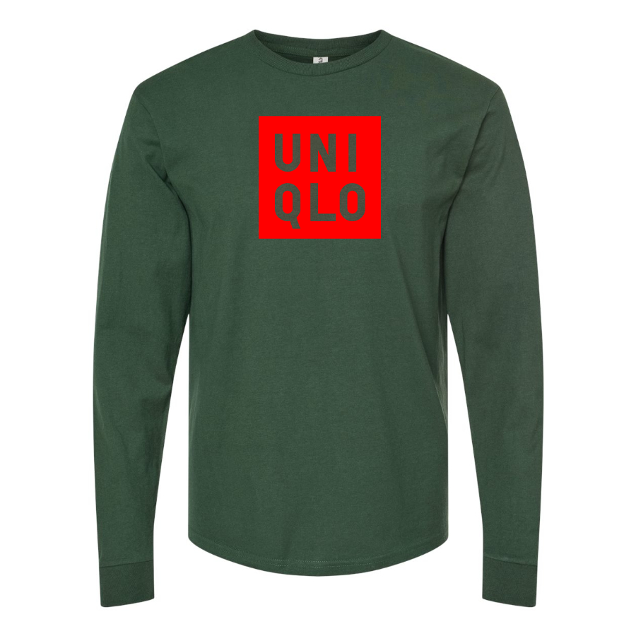 Men's Uniqlo Logo  Cotton Long Sleeve T-Shirt