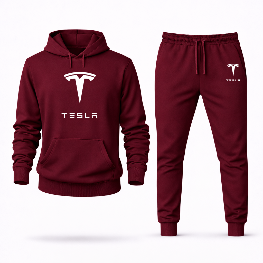 Men’s Tesla Car Hoodie Joggers Set