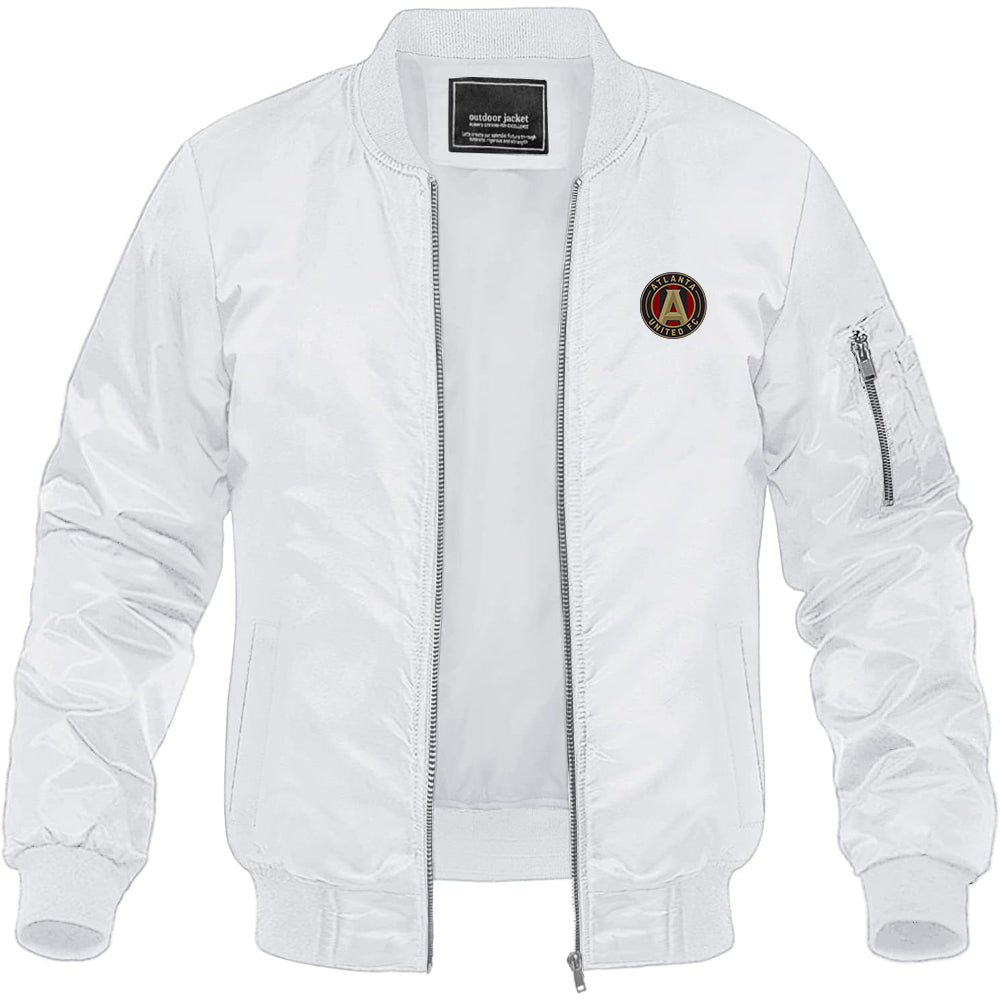 Men's Atlanta United FC Lightweight Bomber Jacket Windbreaker Softshell Varsity Jacket Coat