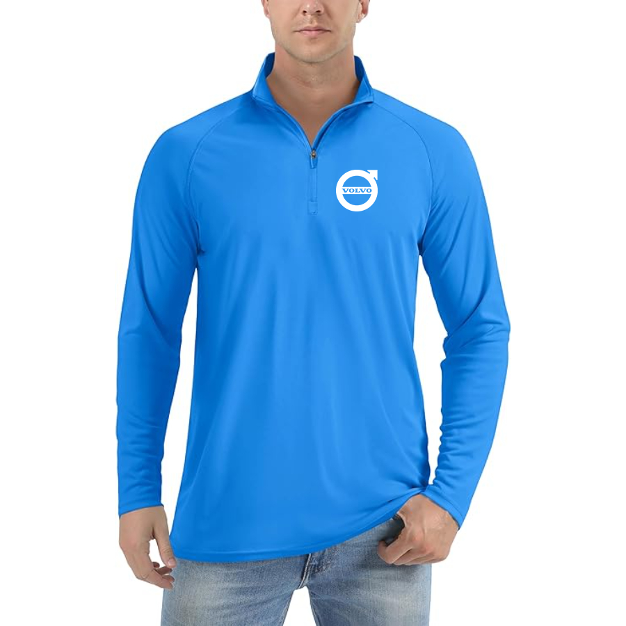 Men’s Volvo Car - Lightweight Quarter-Zip Athletic Shirt – Long Sleeve Polyester Wear
