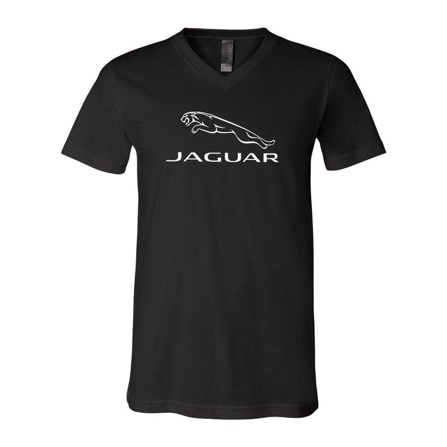 Men’s Jaguar Car Symbol - BELLA + CANVAS - Jersey V-Neck Tee - 3005