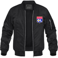 Men's Olympique Lyonnais FC Lightweight Bomber Jacket Windbreaker Softshell Varsity Jacket Coat