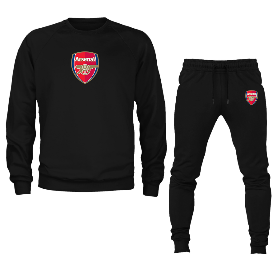 Men's Arsenal Soccer Logo Crewneck Sweatshirt Joggers Suit