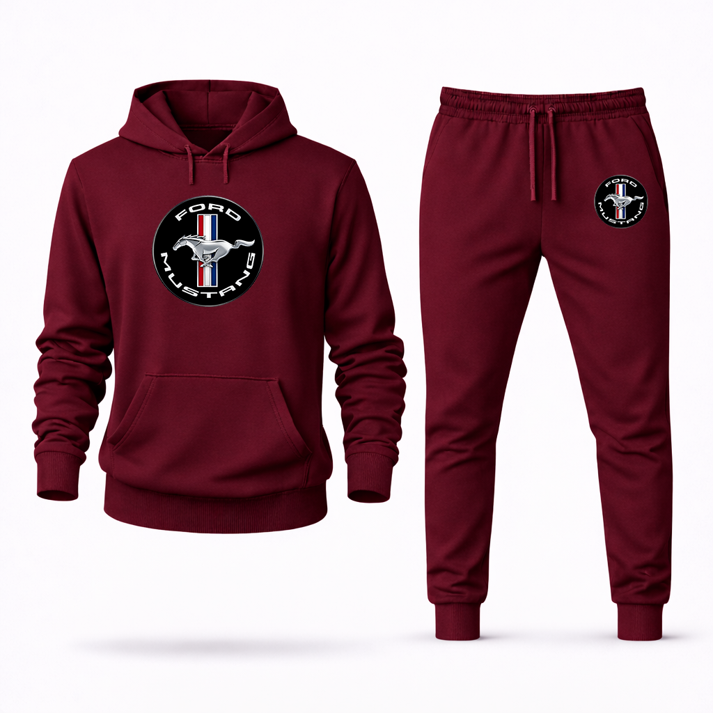 Men's Ford Mustang Motorsport Supercars Hoodie Joggers Set