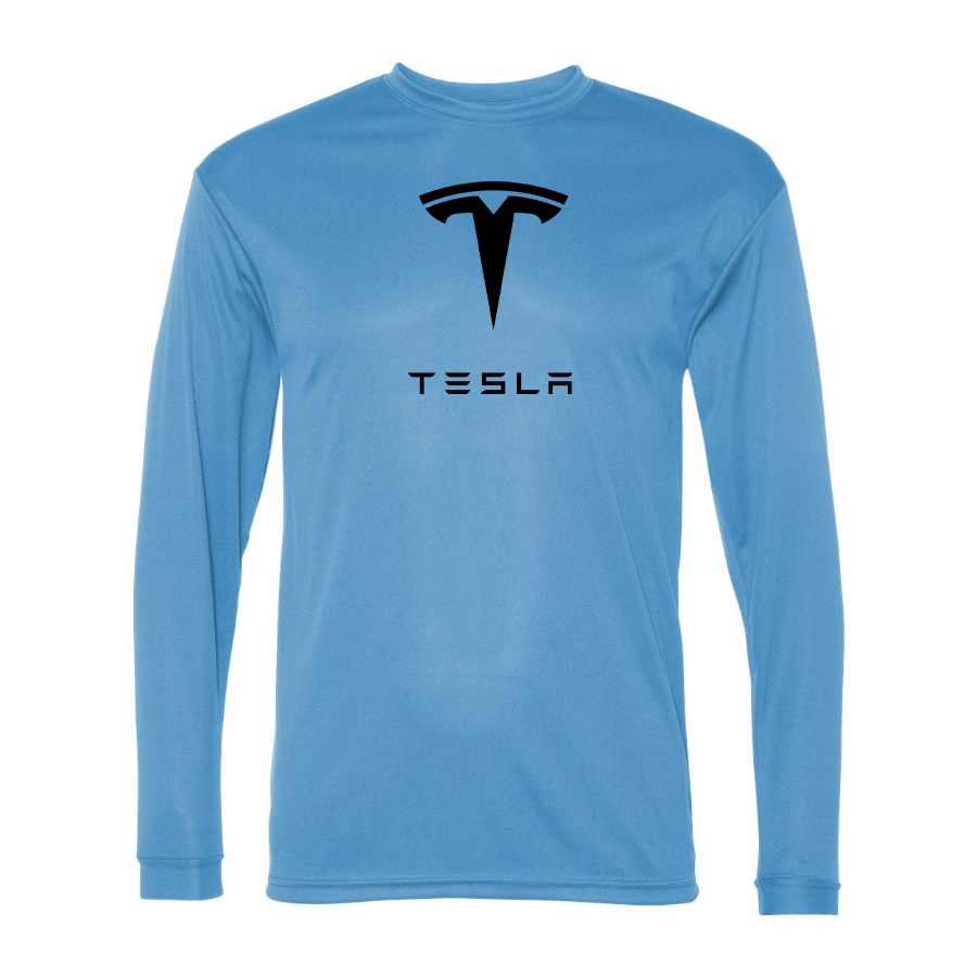 Men's Tesla Car -  Polyester Long Sleeve T-Shirt