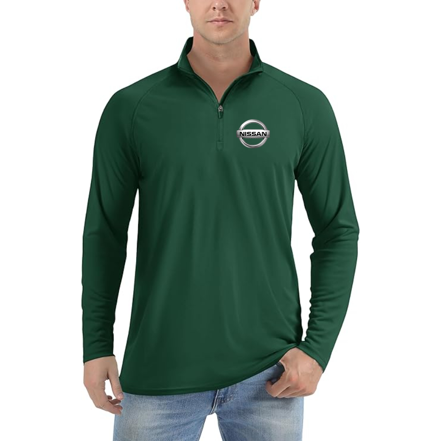 Men’s Nissan Car - Lightweight Quarter-Zip Athletic Shirt – Long Sleeve Polyester Wear