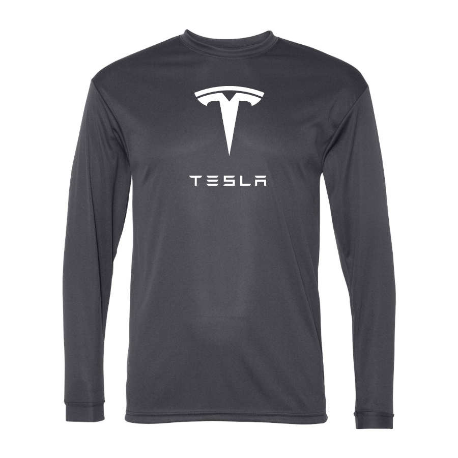 Men's Tesla Car -  Polyester Long Sleeve T-Shirt