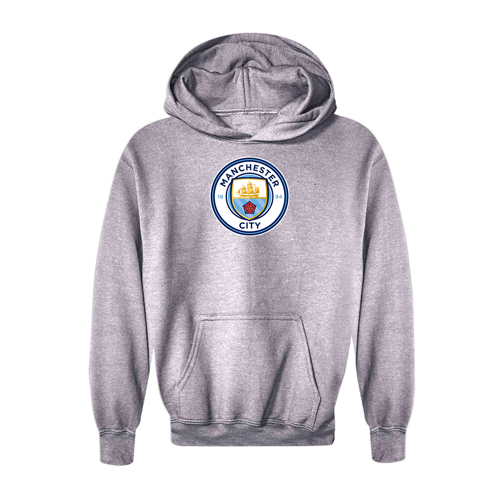 Youth Kids Manchester City Soccer Pullover Hoodie