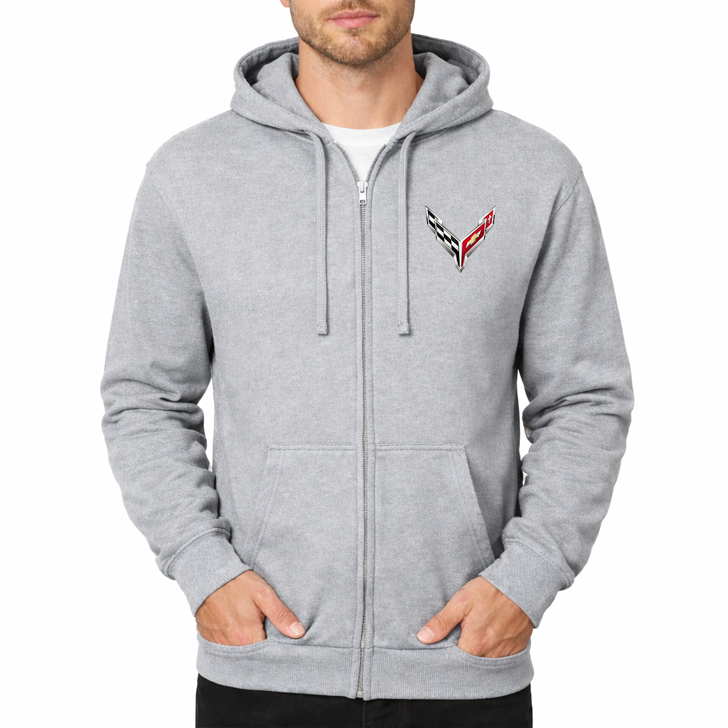 Men's Chevrolet Corvette Car Zipper Hoodie