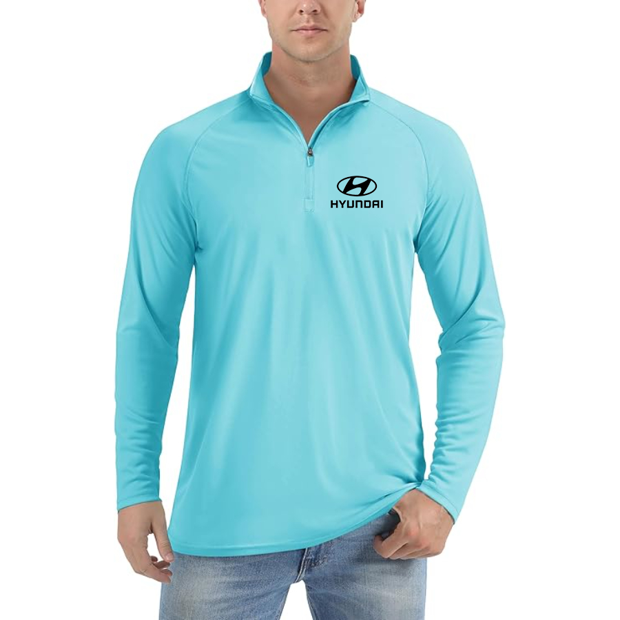 Men’s Hyundai Car - Lightweight Quarter-Zip Athletic Shirt – Long Sleeve Polyester Wear