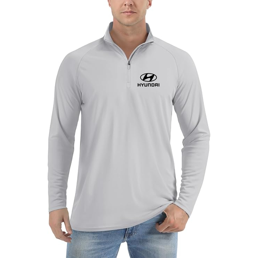 Men’s Hyundai Car - Lightweight Quarter-Zip Athletic Shirt – Long Sleeve Polyester Wear