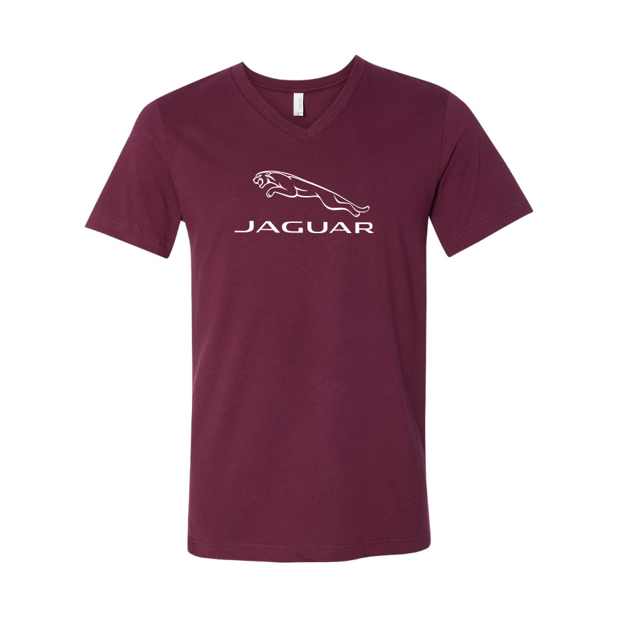 Men’s Jaguar Car Symbol - BELLA + CANVAS - Jersey V-Neck Tee - 3005