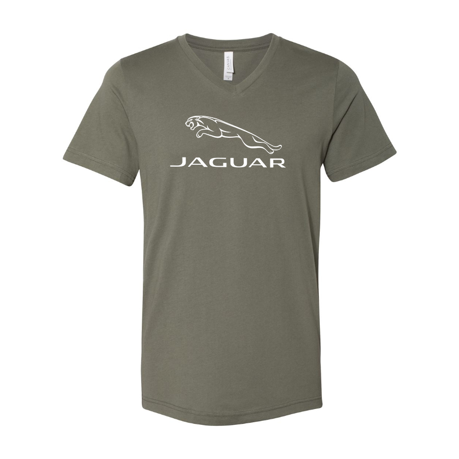 Men’s Jaguar Car Symbol - BELLA + CANVAS - Jersey V-Neck Tee - 3005