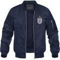 Men's England National Soccer Team Lightweight Bomber Jacket Windbreaker Softshell Varsity Jacket Coat