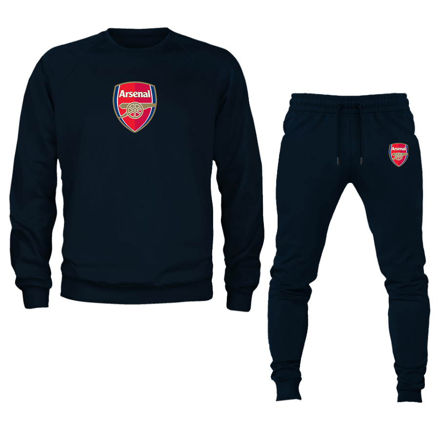 Men's Arsenal Soccer Logo Crewneck Sweatshirt Joggers Suit