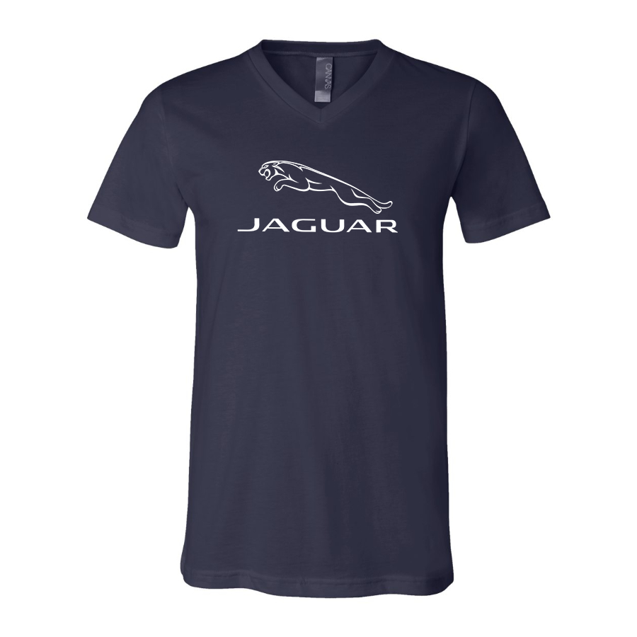 Men’s Jaguar Car Symbol - BELLA + CANVAS - Jersey V-Neck Tee - 3005