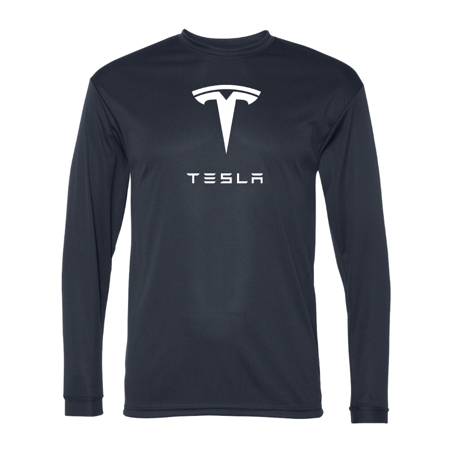 Men's Tesla Car -  Polyester Long Sleeve T-Shirt