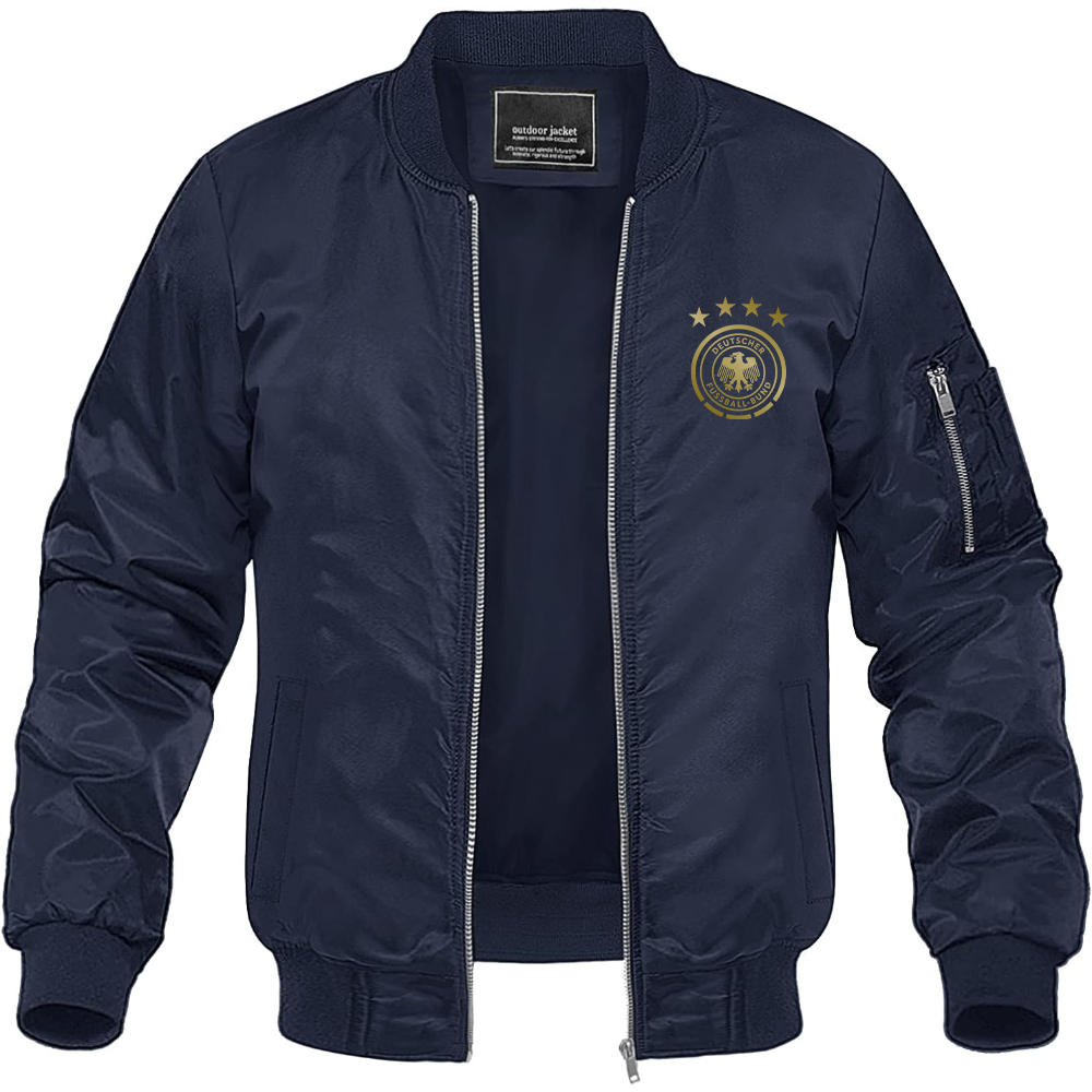 Men's Germany Soccer Lightweight Bomber Jacket Windbreaker Softshell Varsity Jacket Coat