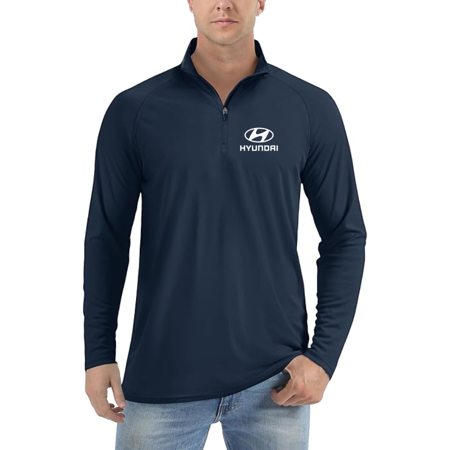 Men’s Hyundai Car - Lightweight Quarter-Zip Athletic Shirt – Long Sleeve Polyester Wear