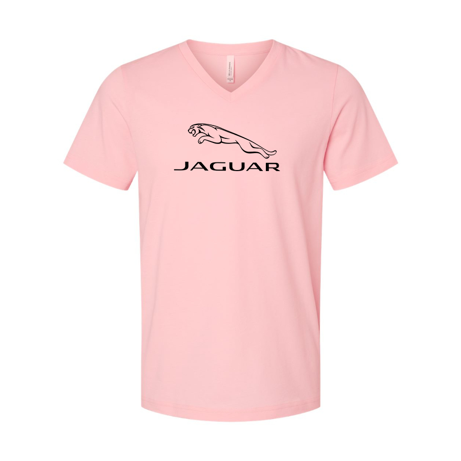 Men’s Jaguar Car Symbol - BELLA + CANVAS - Jersey V-Neck Tee - 3005