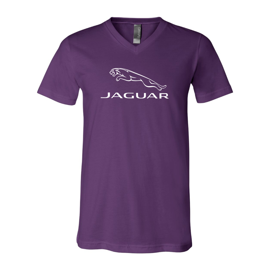 Men’s Jaguar Car Symbol - BELLA + CANVAS - Jersey V-Neck Tee - 3005