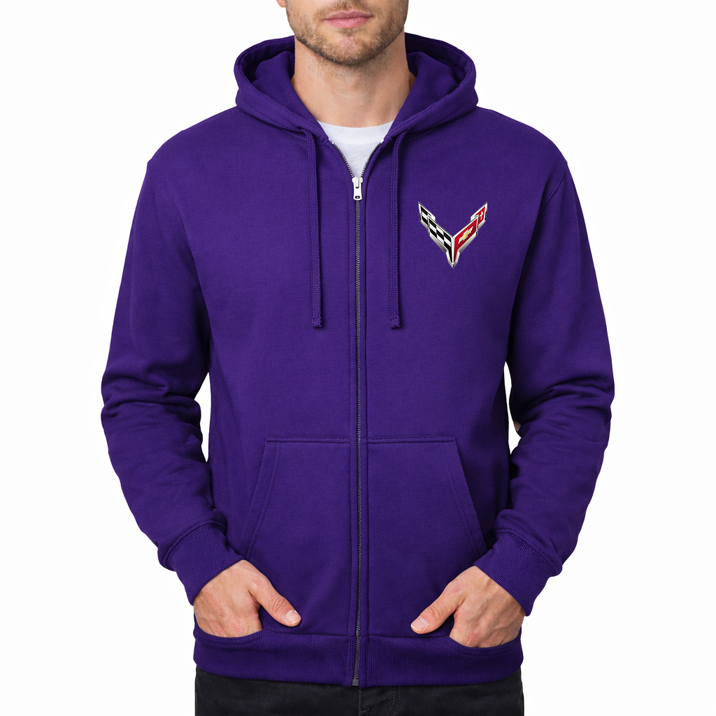 Men's Chevrolet Corvette Car Zipper Hoodie