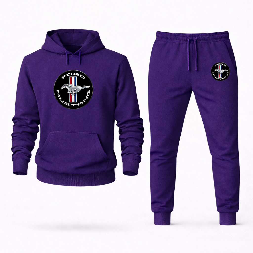 Men's Ford Mustang Motorsport Supercars Hoodie Joggers Set