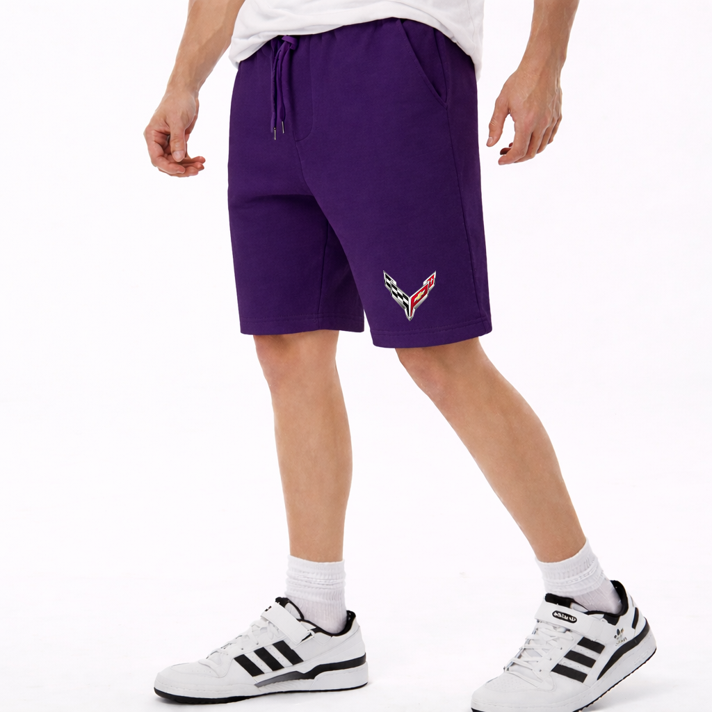 Men's  Chevrolet Corvette Car Athletic Fleece Shorts