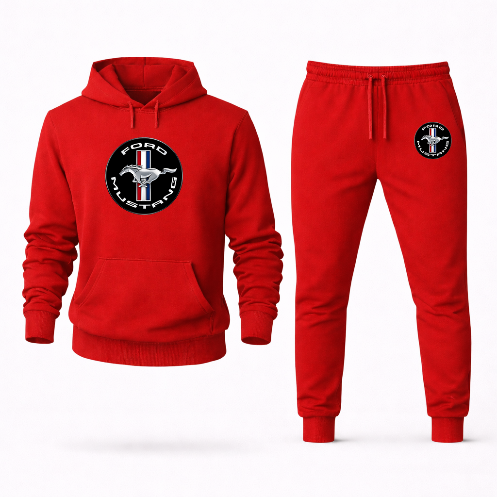 Men's Ford Mustang Motorsport Supercars Hoodie Joggers Set