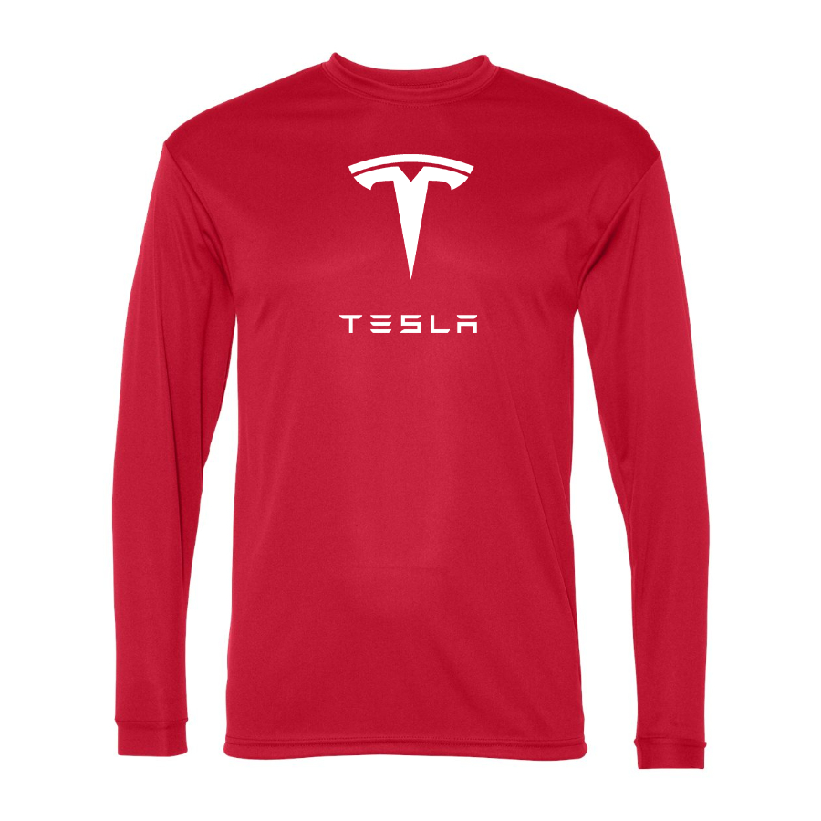 Men's Tesla Car -  Polyester Long Sleeve T-Shirt