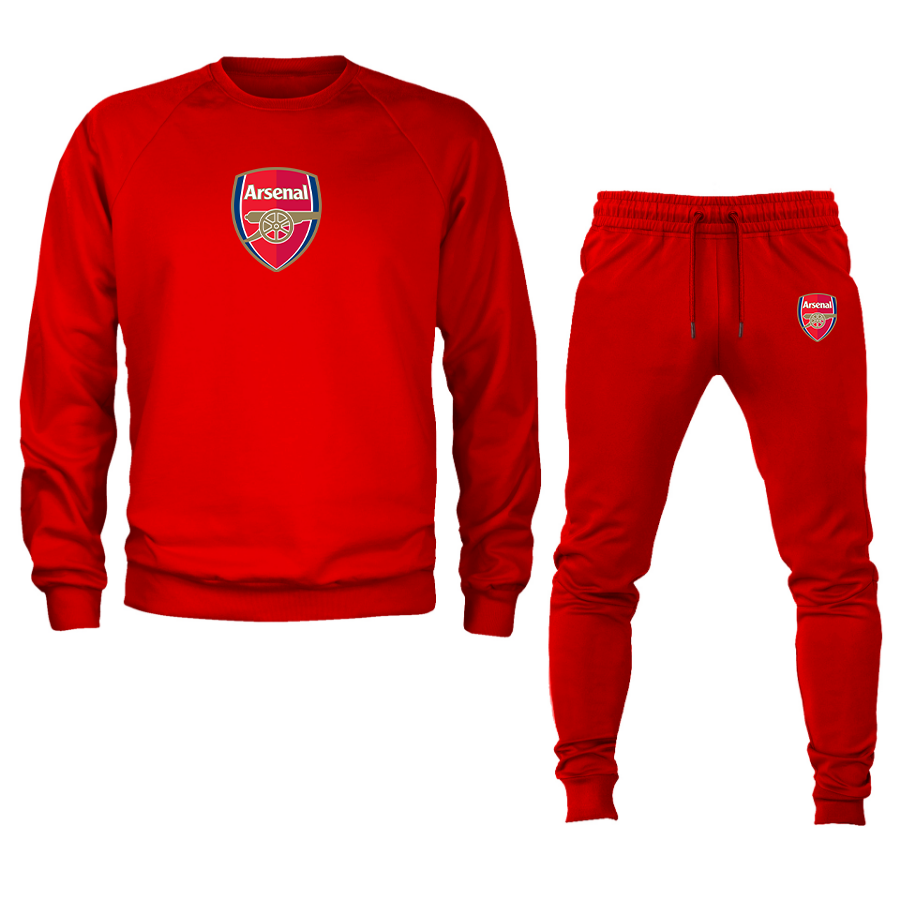 Men's Arsenal Soccer Logo Crewneck Sweatshirt Joggers Suit