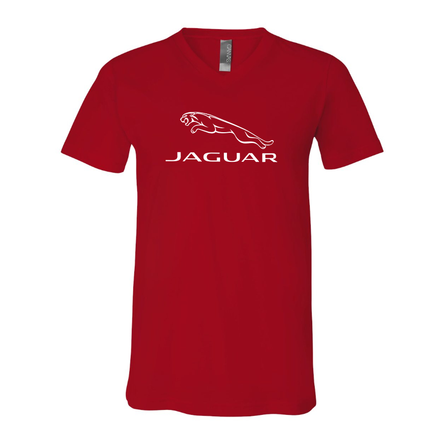 Men’s Jaguar Car Symbol - BELLA + CANVAS - Jersey V-Neck Tee - 3005