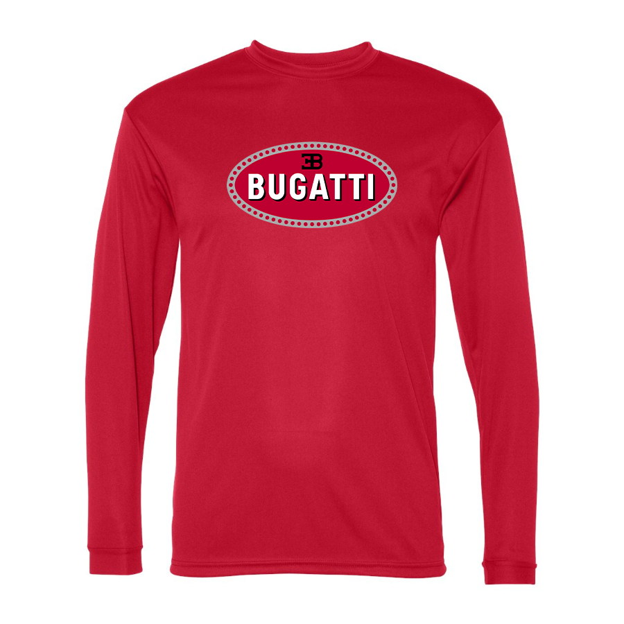 Men's Bugatti Car -  Polyester Long Sleeve T-Shirt