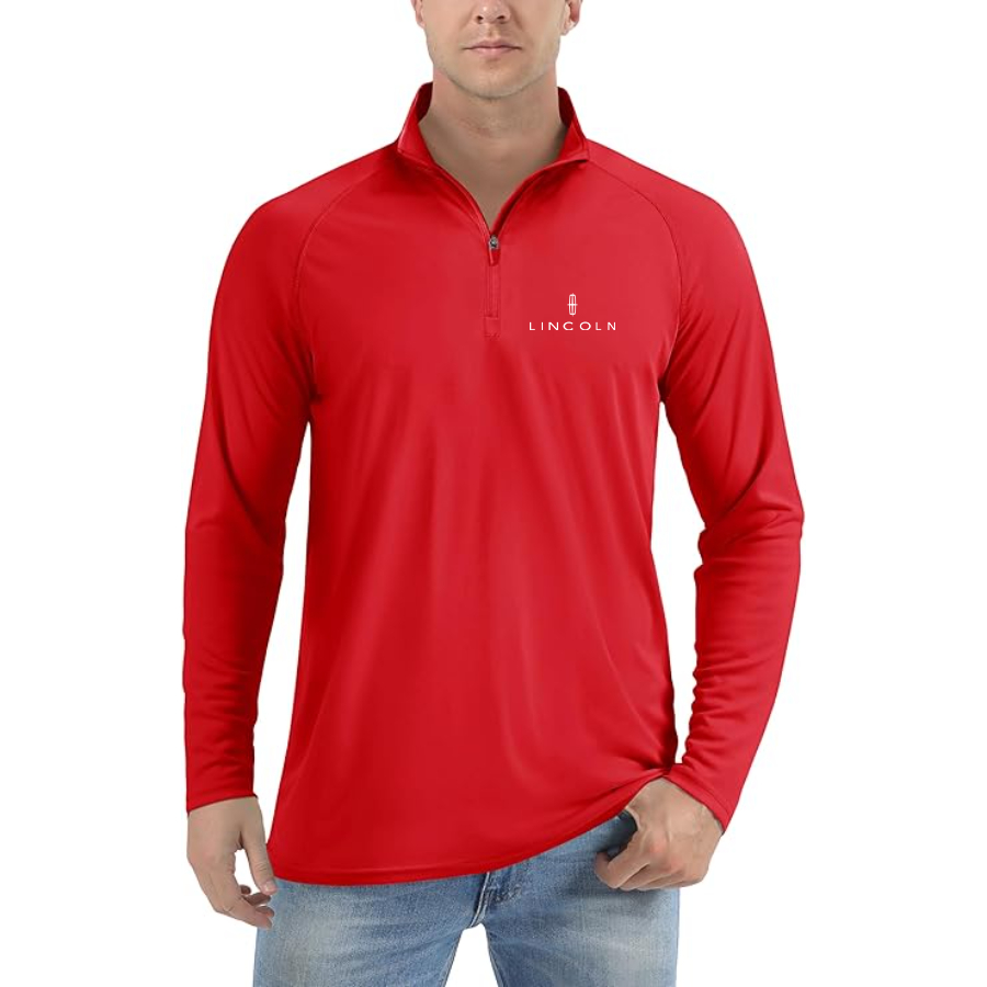 Men’s Lincoln Car - Lightweight Quarter-Zip Athletic Shirt – Long Sleeve Polyester Wear