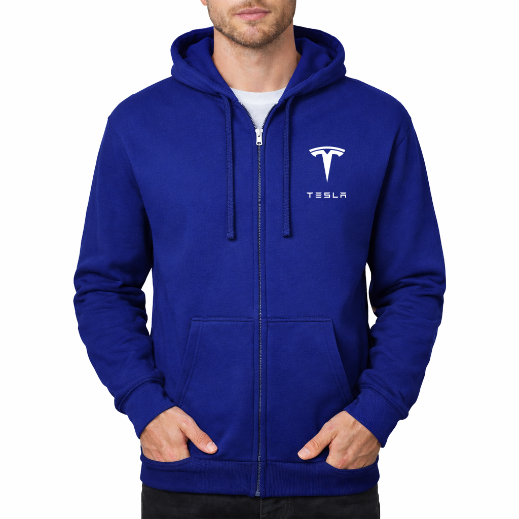 Men’s Tesla Motorsports Car Zipper Hoodie