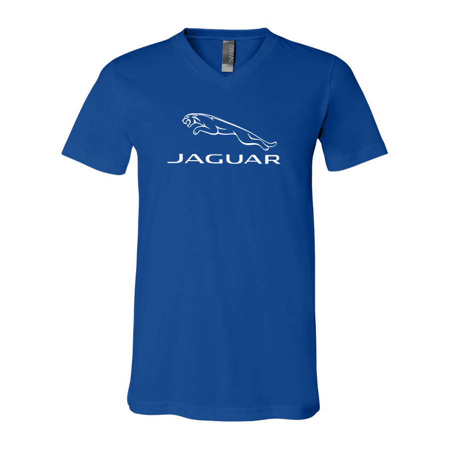 Men’s Jaguar Car Symbol - BELLA + CANVAS - Jersey V-Neck Tee - 3005