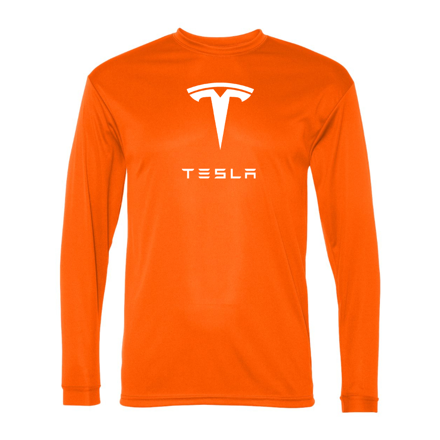 Men's Tesla Car -  Polyester Long Sleeve T-Shirt