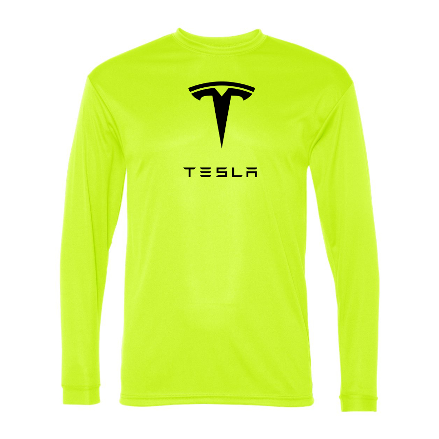 Men's Tesla Car -  Polyester Long Sleeve T-Shirt