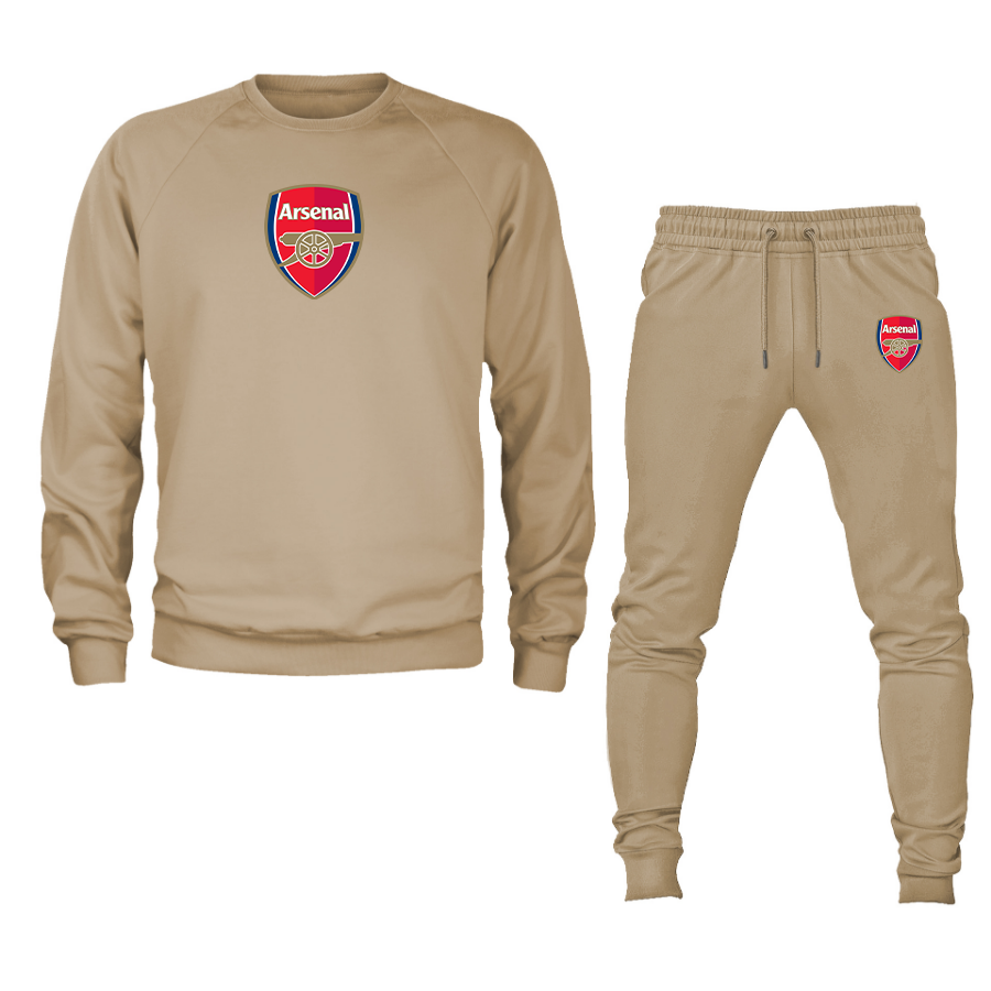 Men's Arsenal Soccer Logo Crewneck Sweatshirt Joggers Suit