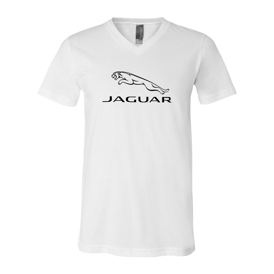 Men’s Jaguar Car Symbol - BELLA + CANVAS - Jersey V-Neck Tee - 3005