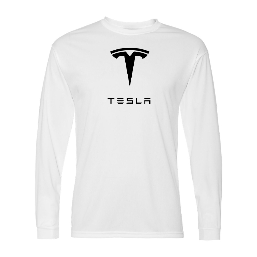 Men's Tesla Car -  Polyester Long Sleeve T-Shirt
