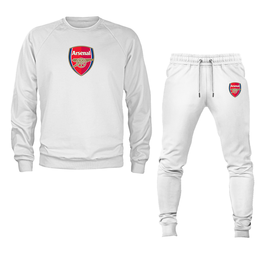 Men's Arsenal Soccer Logo Crewneck Sweatshirt Joggers Suit